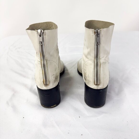 WHITE ZIP UP BOOTS SIZE 7 WOMENS - Picture 3 of 7